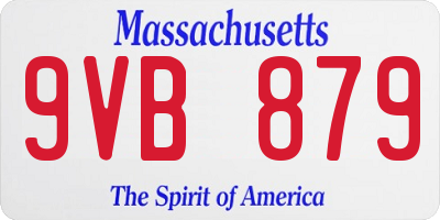 MA license plate 9VB879