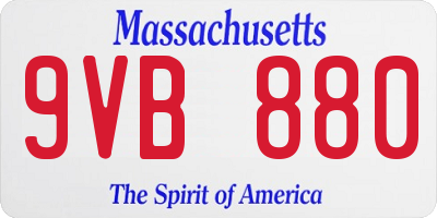 MA license plate 9VB880