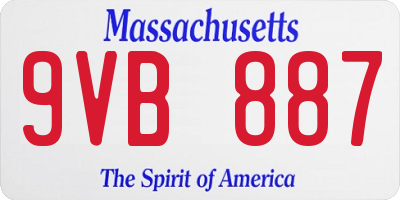 MA license plate 9VB887