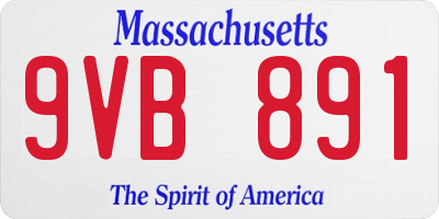 MA license plate 9VB891