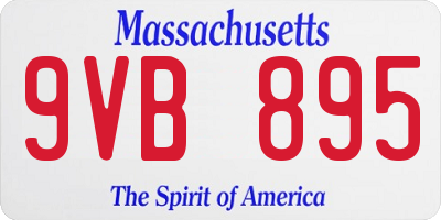 MA license plate 9VB895