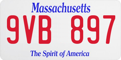 MA license plate 9VB897
