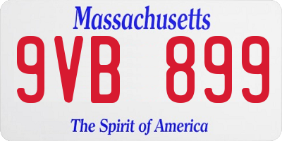 MA license plate 9VB899