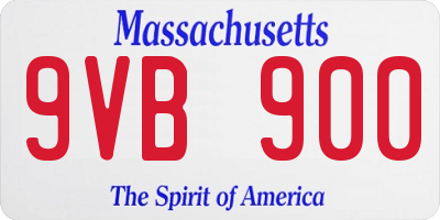 MA license plate 9VB900