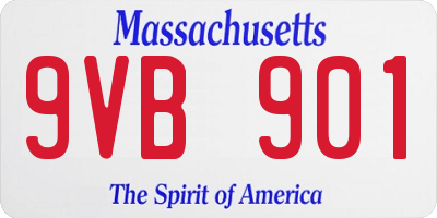 MA license plate 9VB901