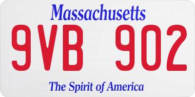 MA license plate 9VB902