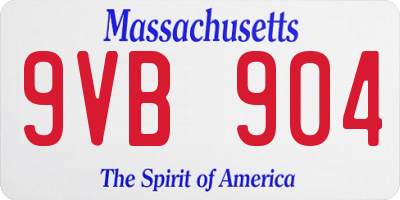 MA license plate 9VB904