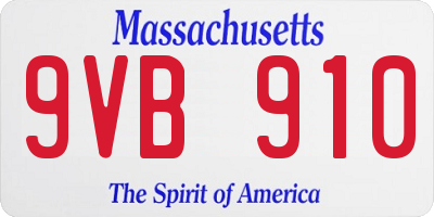 MA license plate 9VB910