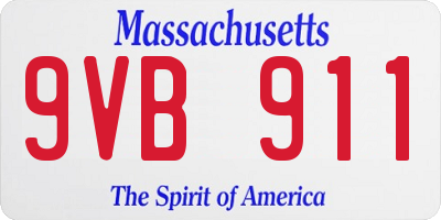 MA license plate 9VB911