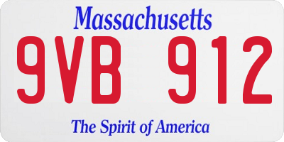 MA license plate 9VB912