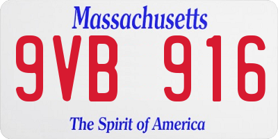 MA license plate 9VB916