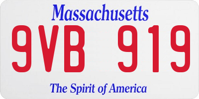 MA license plate 9VB919