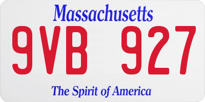 MA license plate 9VB927