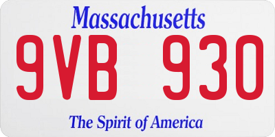 MA license plate 9VB930