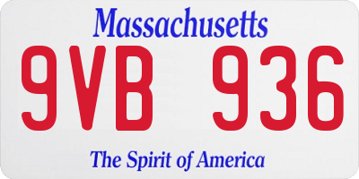 MA license plate 9VB936