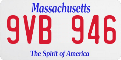 MA license plate 9VB946