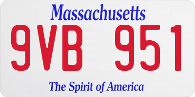 MA license plate 9VB951