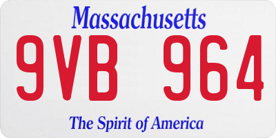 MA license plate 9VB964