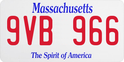MA license plate 9VB966