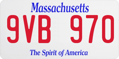 MA license plate 9VB970