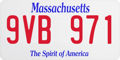MA license plate 9VB971