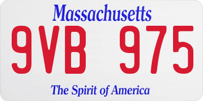 MA license plate 9VB975