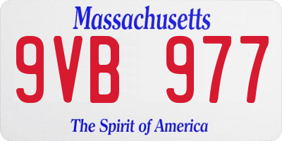 MA license plate 9VB977
