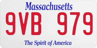 MA license plate 9VB979