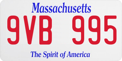 MA license plate 9VB995