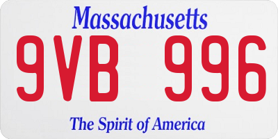MA license plate 9VB996