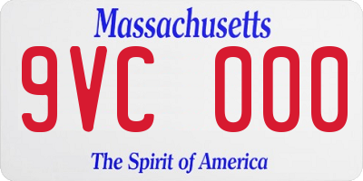 MA license plate 9VC000