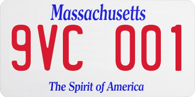 MA license plate 9VC001