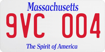 MA license plate 9VC004