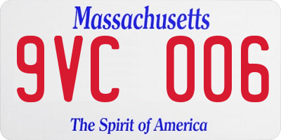 MA license plate 9VC006