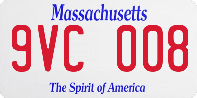 MA license plate 9VC008