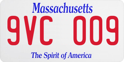 MA license plate 9VC009