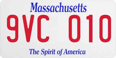 MA license plate 9VC010