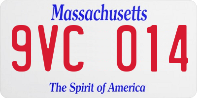 MA license plate 9VC014