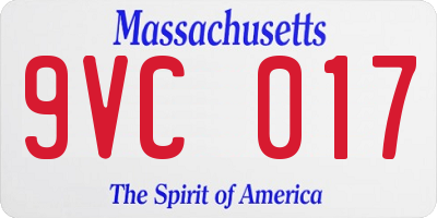MA license plate 9VC017