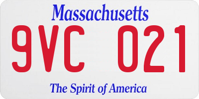 MA license plate 9VC021