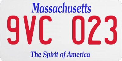 MA license plate 9VC023
