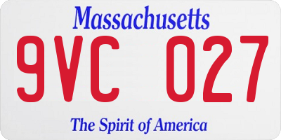 MA license plate 9VC027