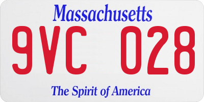MA license plate 9VC028