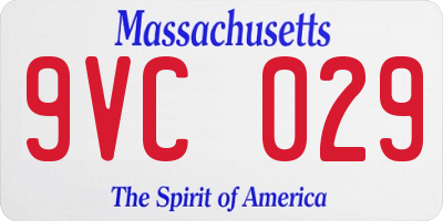 MA license plate 9VC029