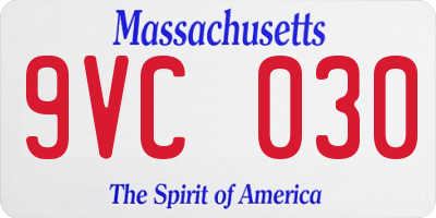 MA license plate 9VC030