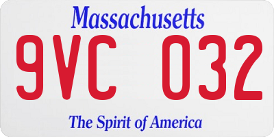 MA license plate 9VC032
