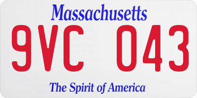 MA license plate 9VC043