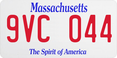 MA license plate 9VC044
