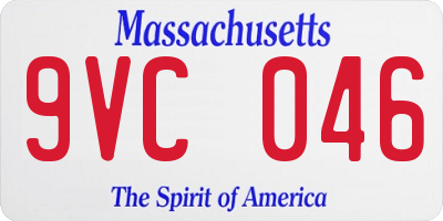 MA license plate 9VC046