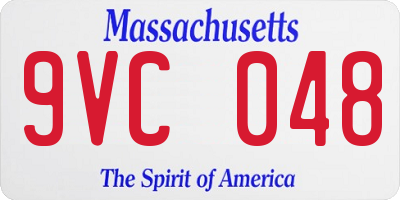 MA license plate 9VC048